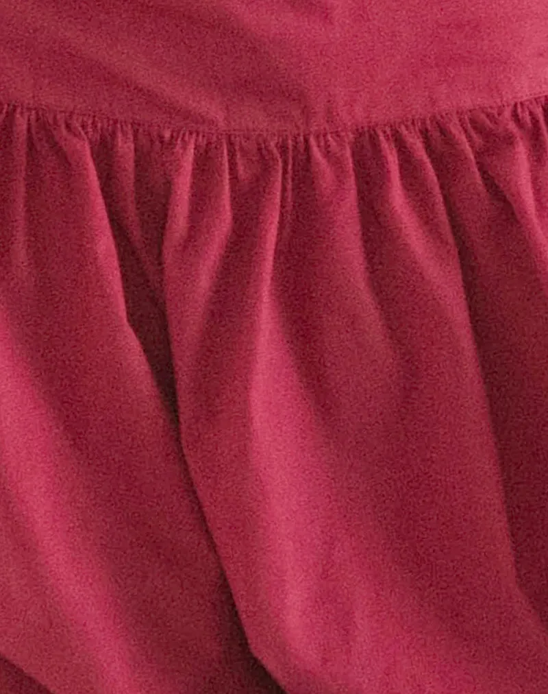 Kiyowo Puffball Mini Skirt in Adrenaline Red