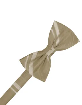 Latte Striped Satin Kids Bow Tie