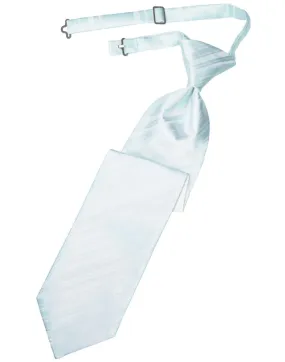 Light Blue Striped Satin Kids Necktie