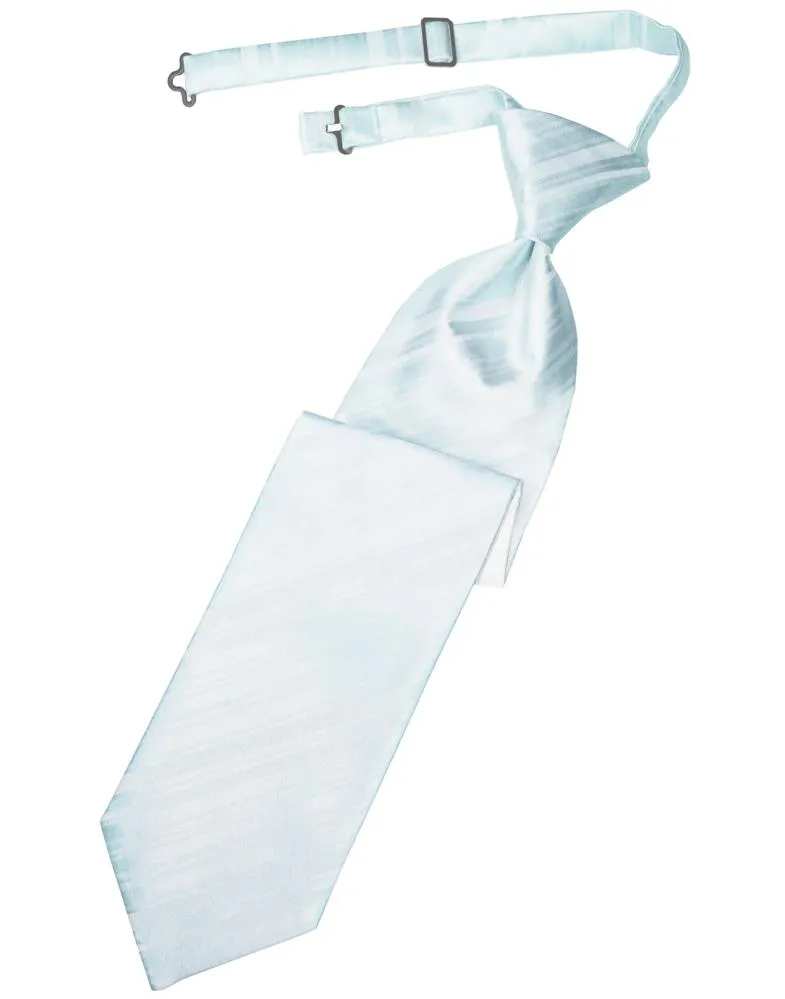 Light Blue Striped Satin Kids Necktie