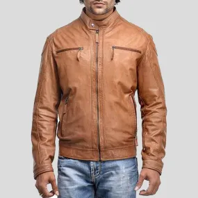 Luca Brown Motorcycle Leather Jacket