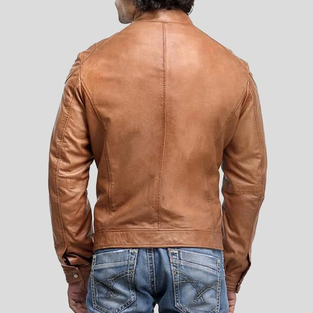 Luca Brown Motorcycle Leather Jacket