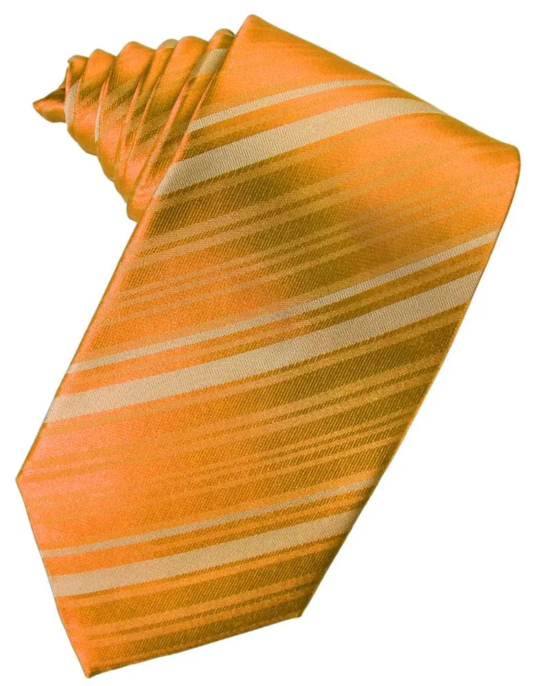 Mandarin Striped Silk Necktie