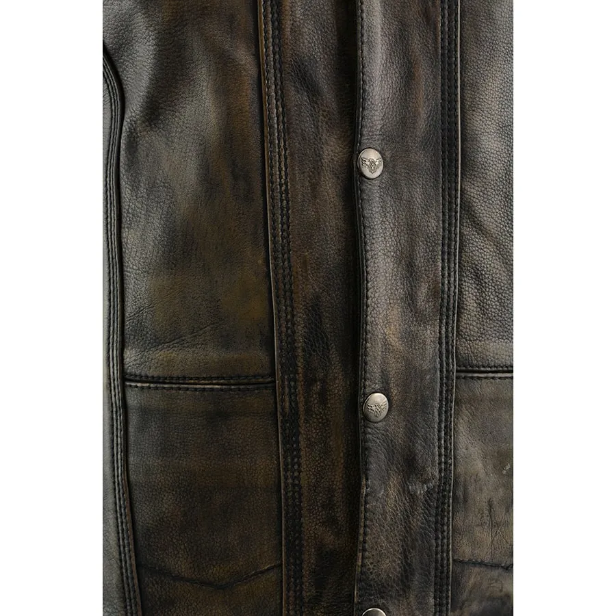 Men’s Brown Distressed 10 Pocket Vest