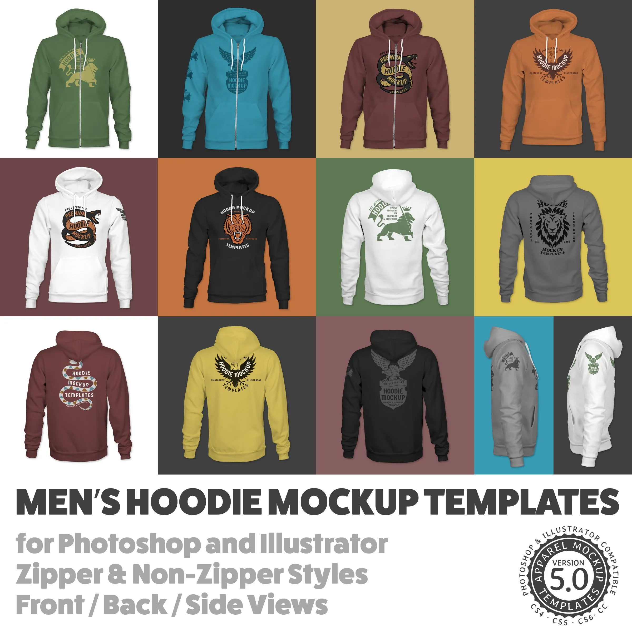 Men's Hoodie Mockup Templates