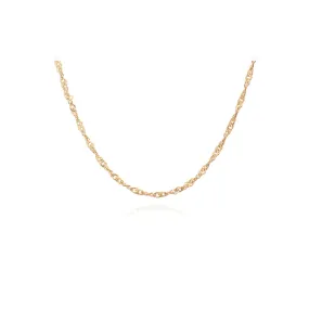 Mid-Length Twist Chain Necklace - Gold