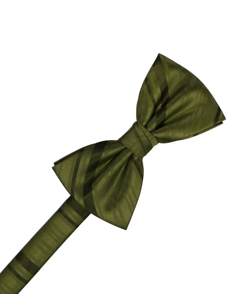 Moss Striped Satin Kids Bow Tie