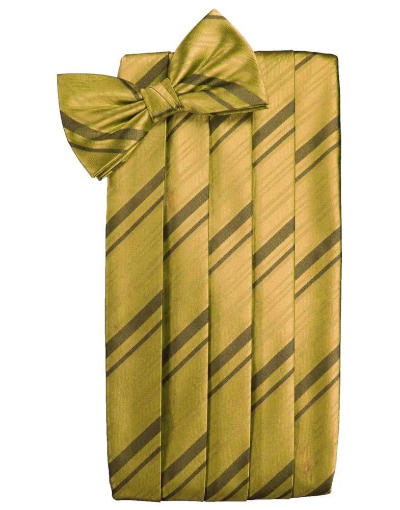 New Gold Striped Satin Cummerbund