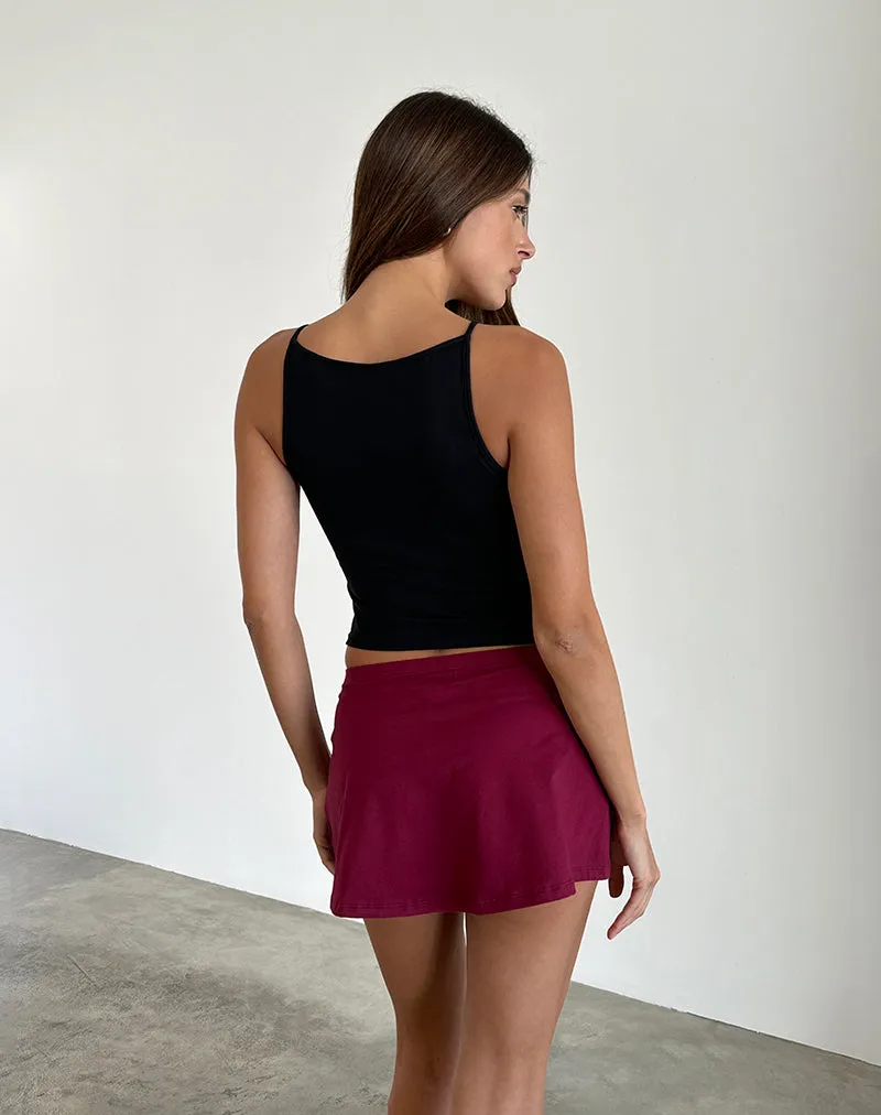 Nidya Aline Mini Skirt in Burgundy