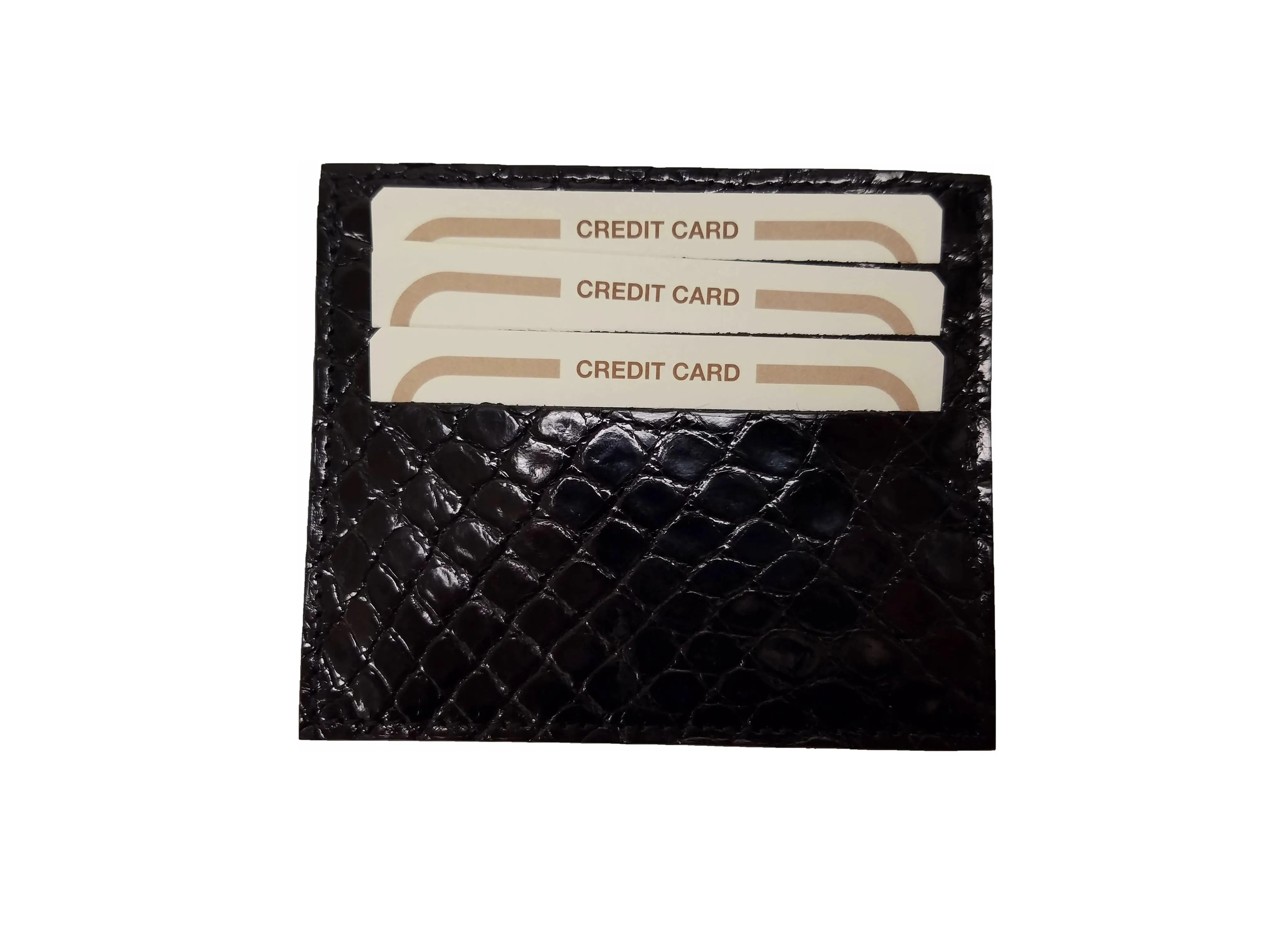 O-81-550 Crocodile Card Holder- Black