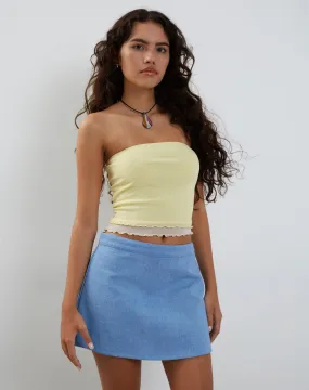 Oetari Mini Skirt in Bleach Wash