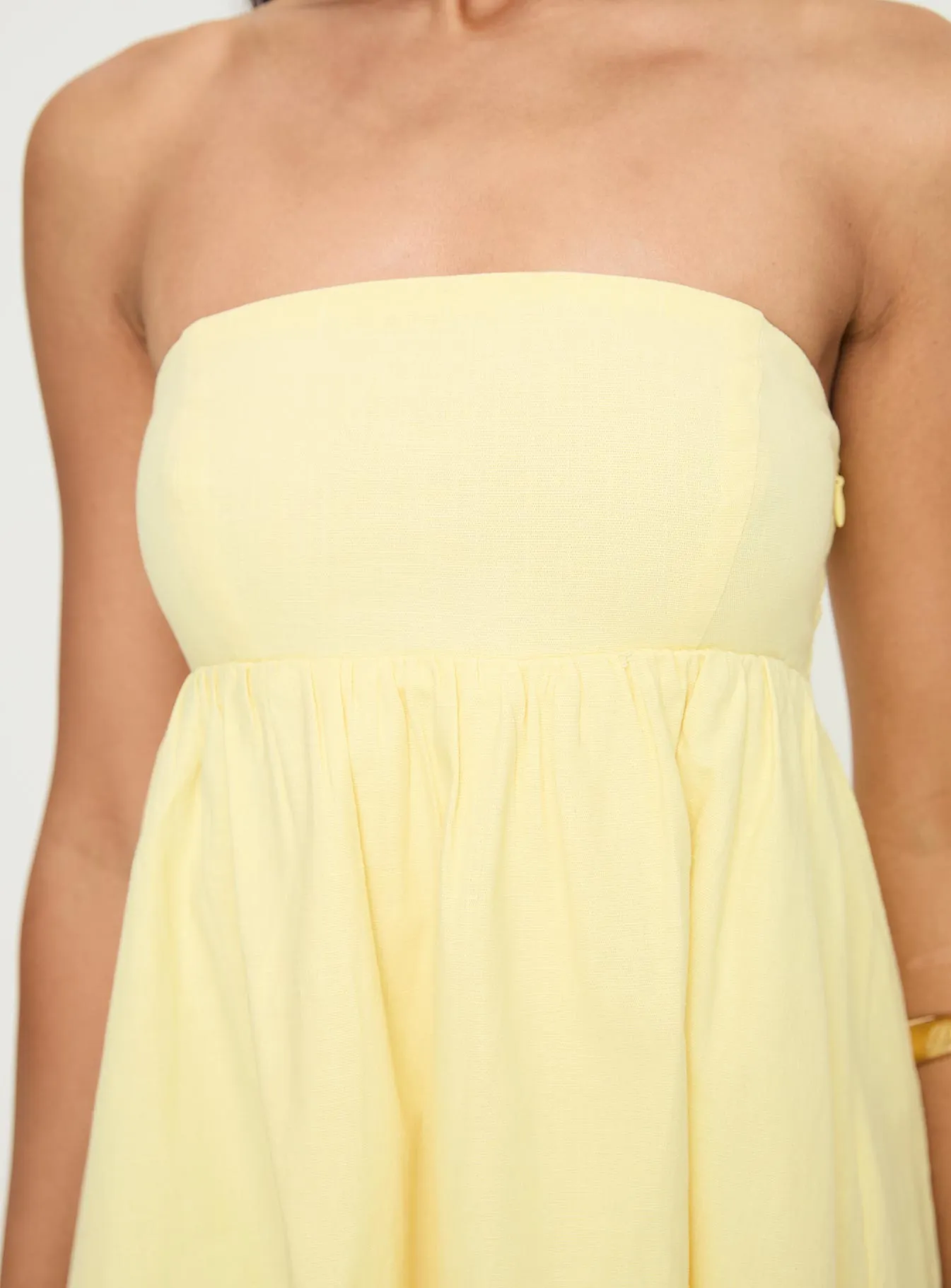 Osment Strapless Mini Dress Lemon