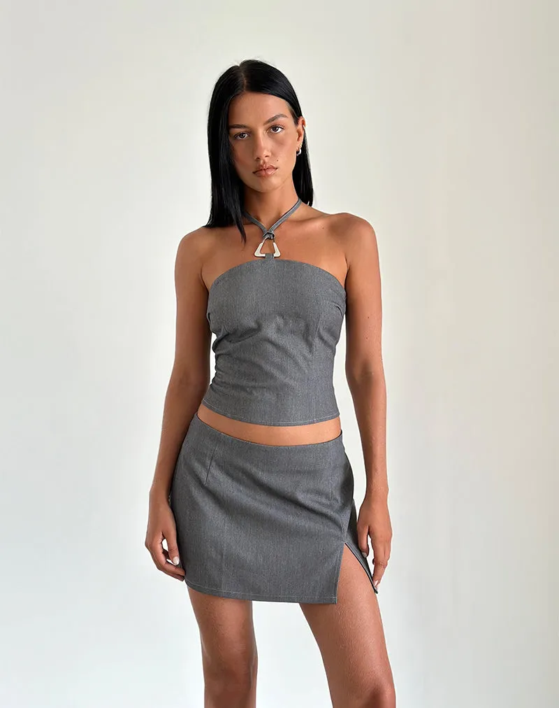 Pamela Mini Skirt in Tailoring Charcoal