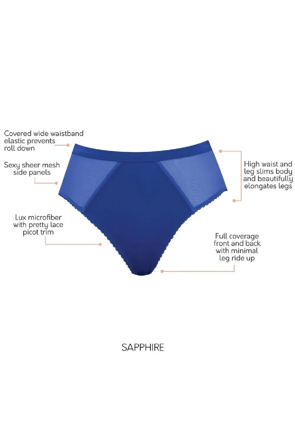 Parfait Micro Dressy French Cut Panty, Sapphire (PP306)