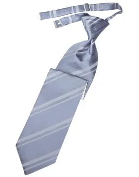 Periwinkle Striped Satin Kids Necktie