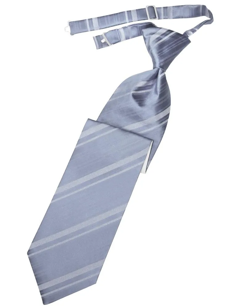 Periwinkle Striped Satin Kids Necktie