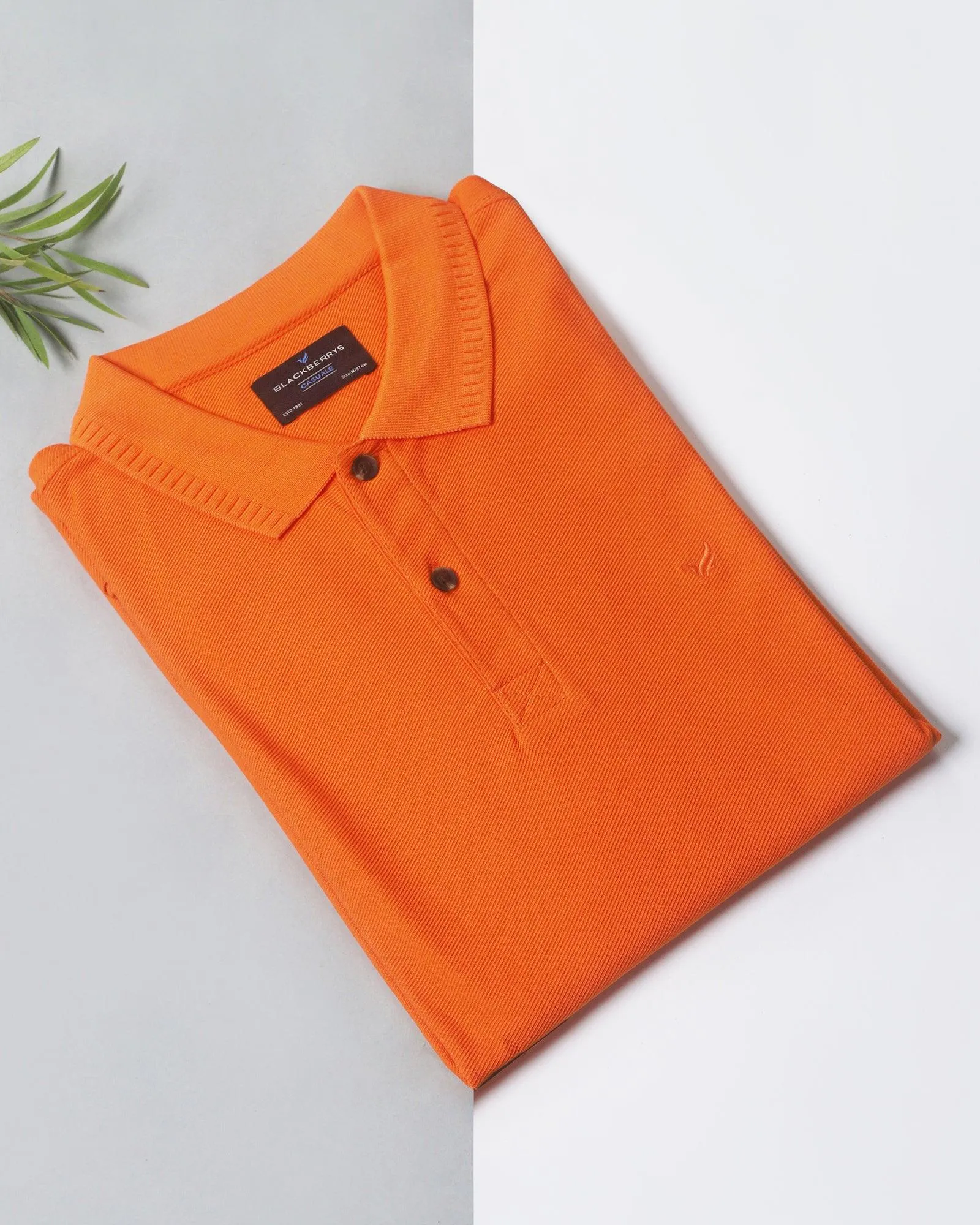 Polo Orange Solid T-Shirt - Cloud