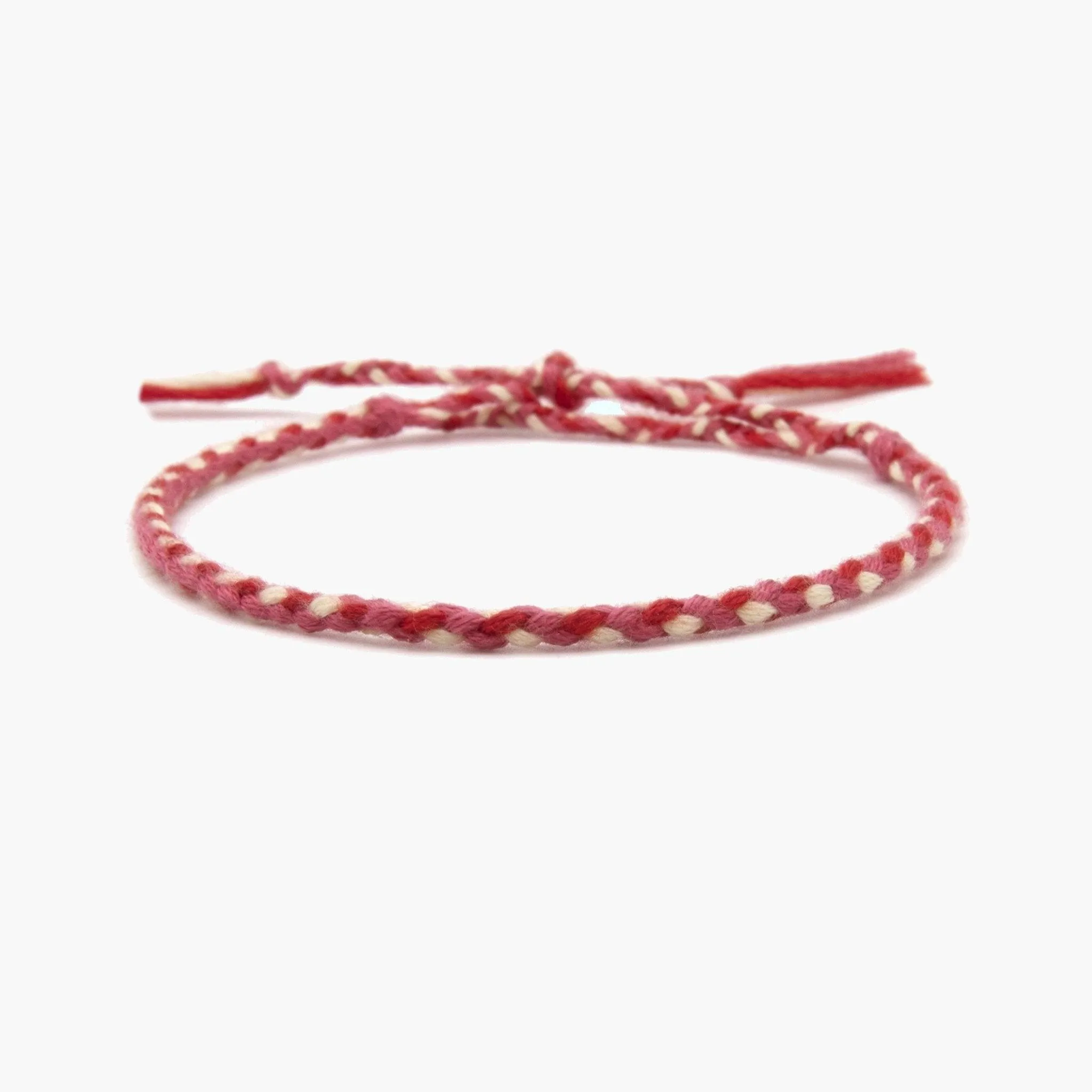 Pranayama Cotton Bracelet (Red/Cream)