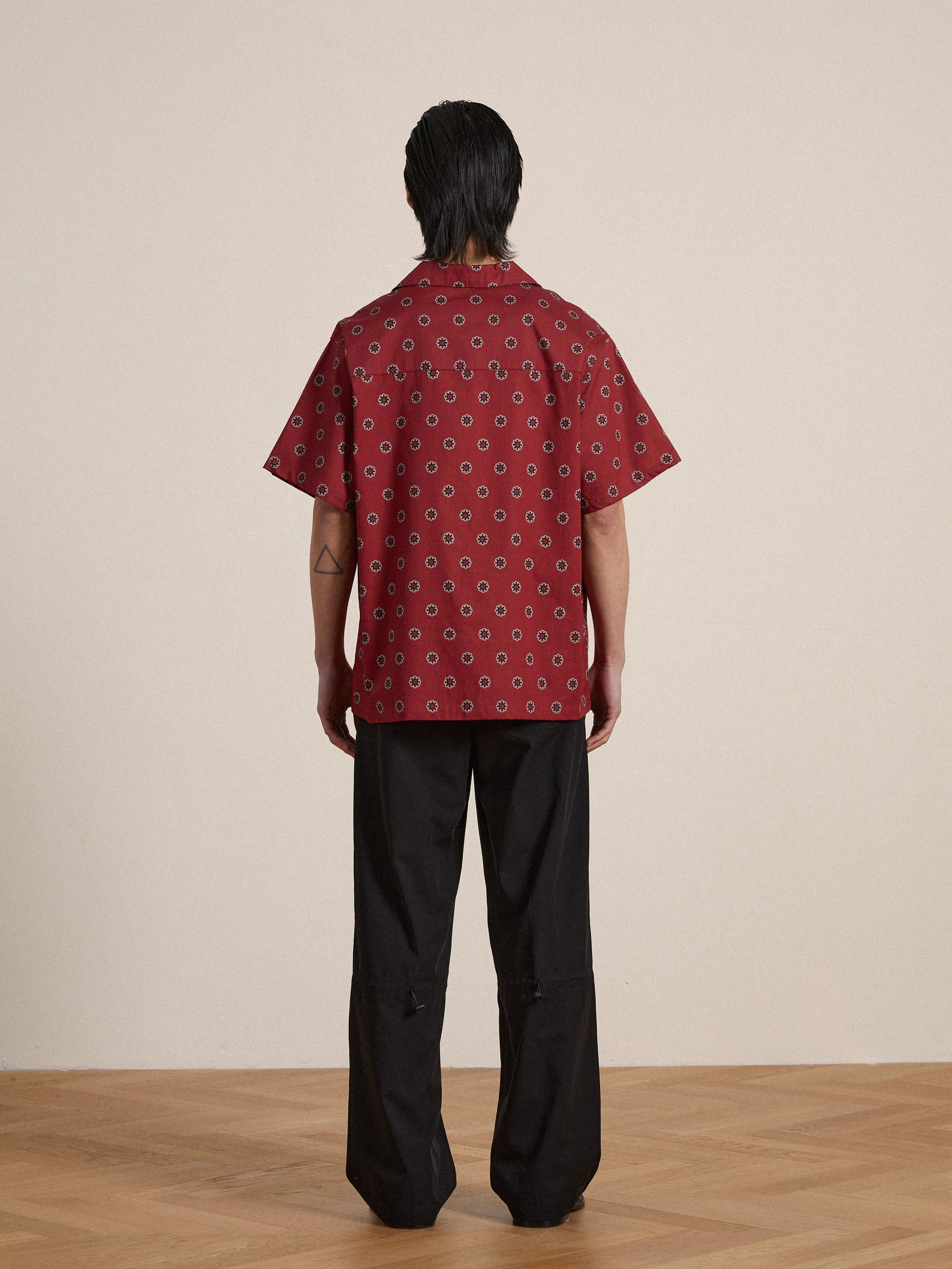 Red Motif SS Camp Shirt