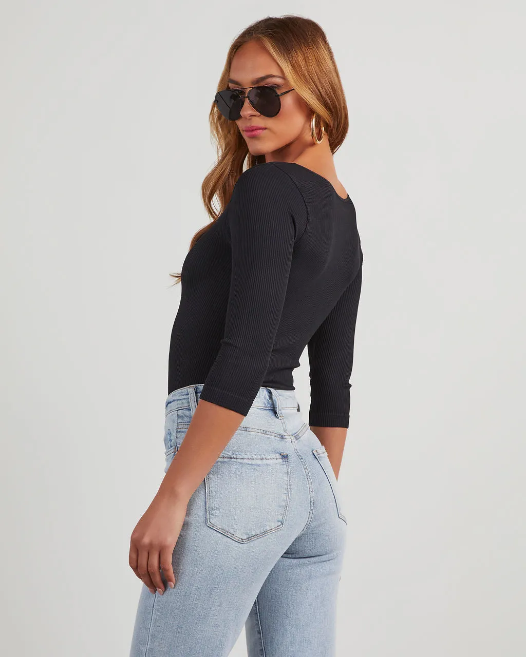 Revival V-Neck Ribbed Bodysuit