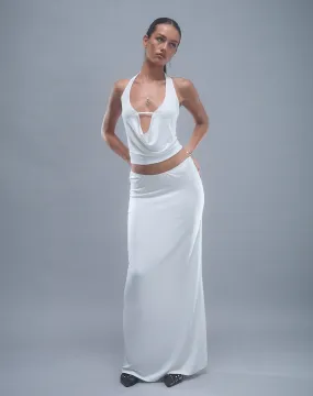 Rim Jersey Maxi Skirt in Ivory