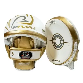 RIVAL RPM100 PROFESSIONAL PUNCH MITTS - WHITE/GOLD