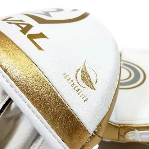 RIVAL RPM100 PROFESSIONAL PUNCH MITTS - WHITE/GOLD