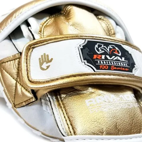 RIVAL RPM100 PROFESSIONAL PUNCH MITTS - WHITE/GOLD