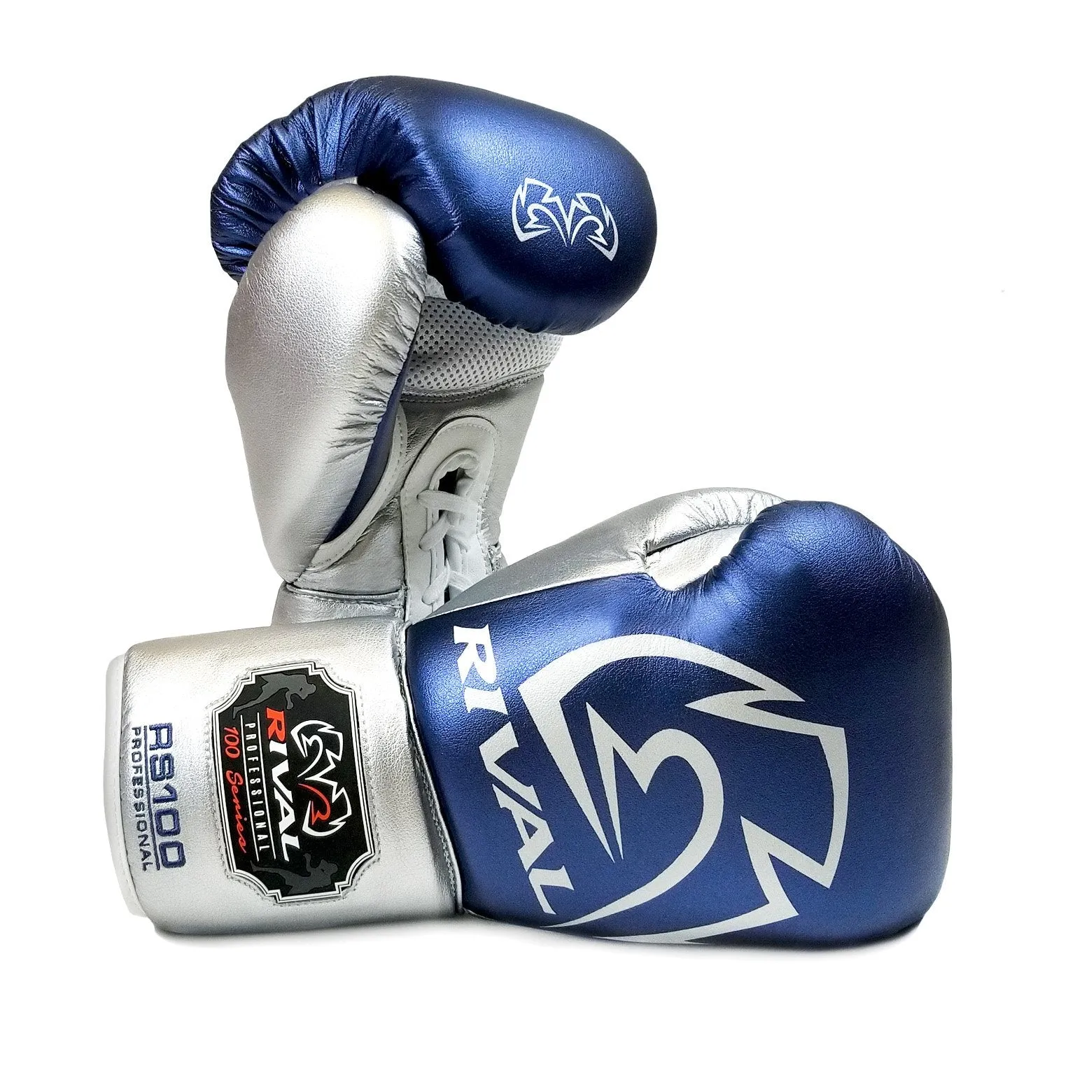 RIVAL RS100 PROFESSIONAL SPARRING GLOVES - BLUE/SILVER