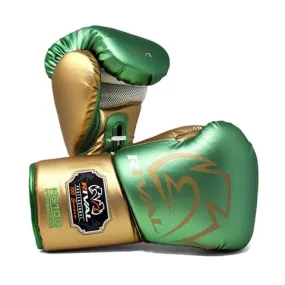 RIVAL RS100 PROFESSIONAL SPARRING GLOVES - GREEN/GOLD