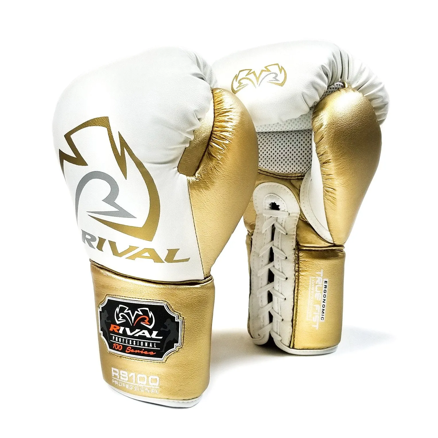 RIVAL RS100 PROFESSIONAL SPARRING GLOVES - WHITE/GOLD