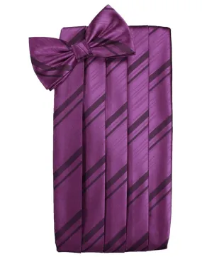 Sangria Striped Satin Cummerbund