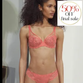 Simone Perele Wish Sheer Plunge Bra in Coral 12B319