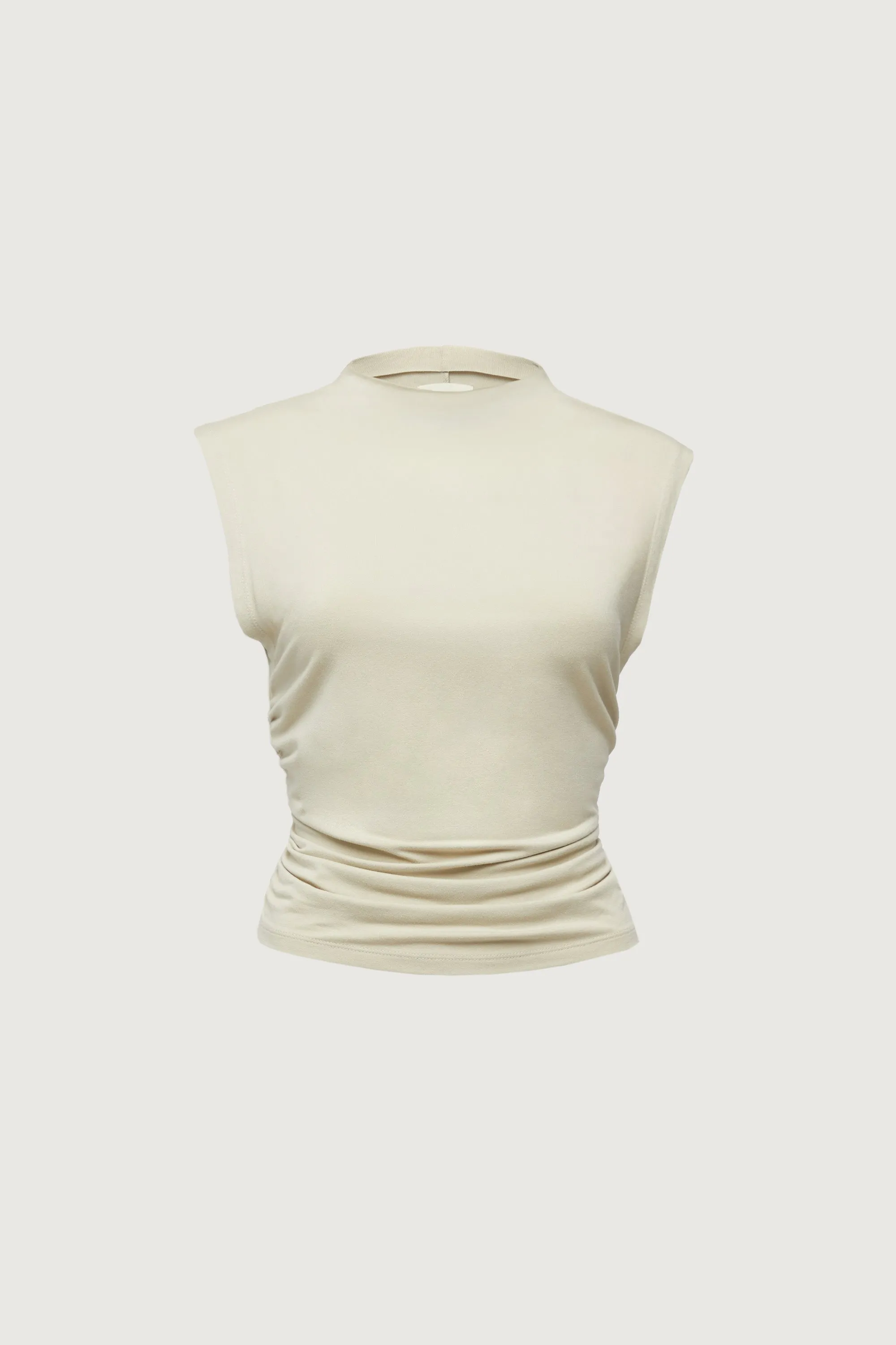 SLEEVELESS MOCKNECK TOP