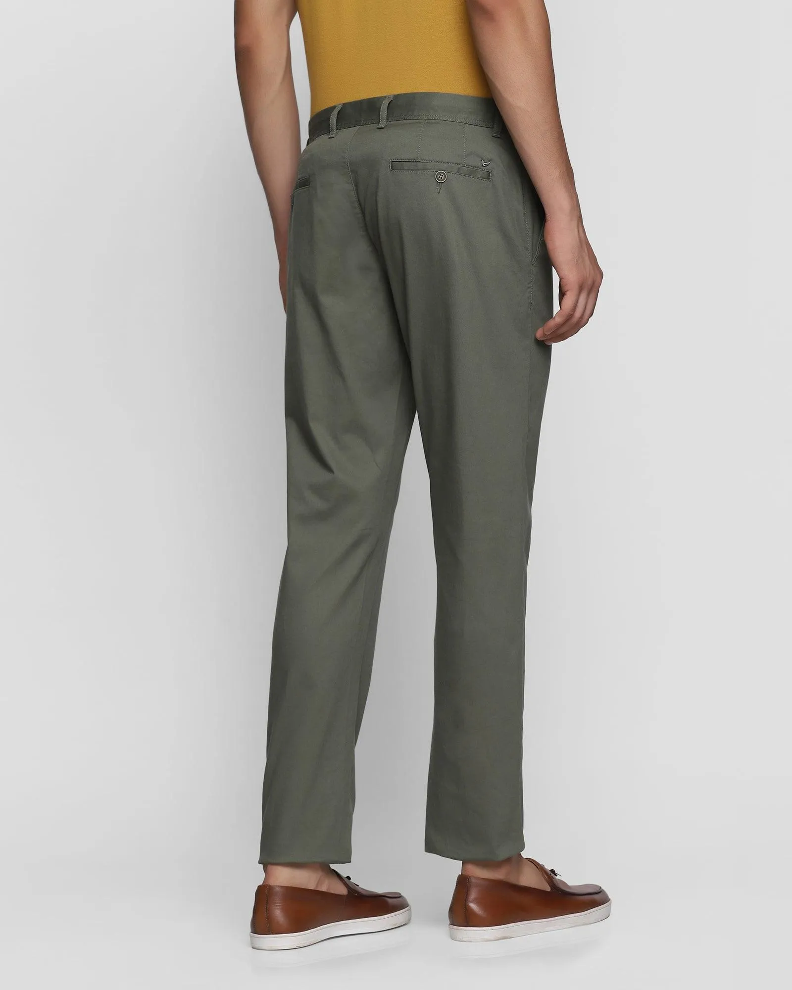 Slim Comfort B-95 Casual Olive Textured Khakis - Bran