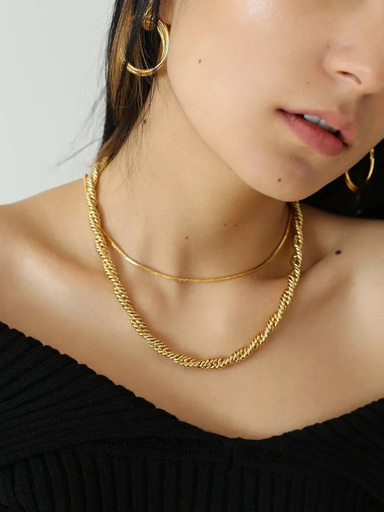 Stackable Snake Bone Chain Necklace