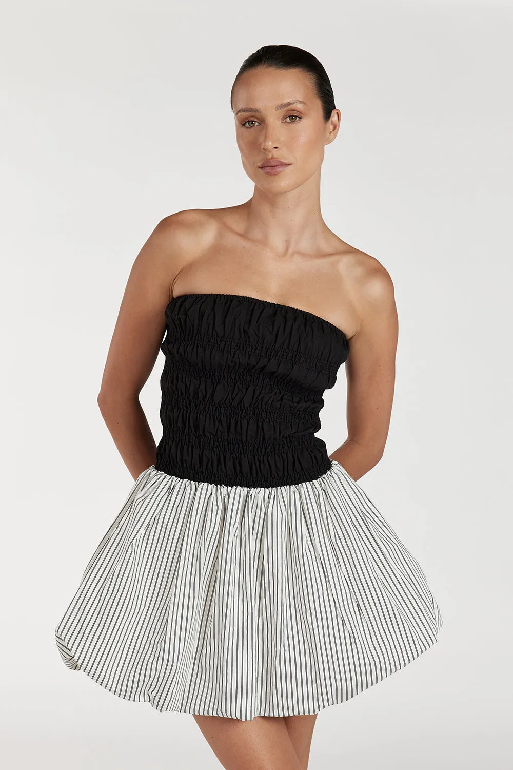 STOCKHOLM STRIPE SILK BLEND DRESS