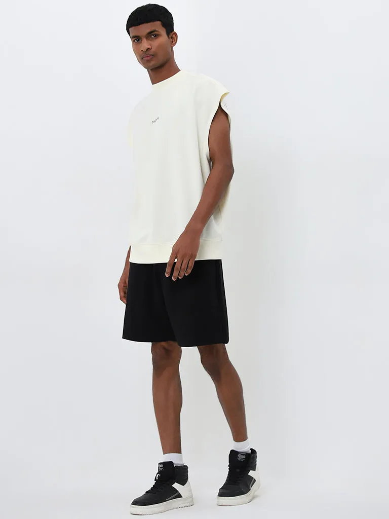 Studiofit Black Relaxed-Fit Mid-Rise Shorts