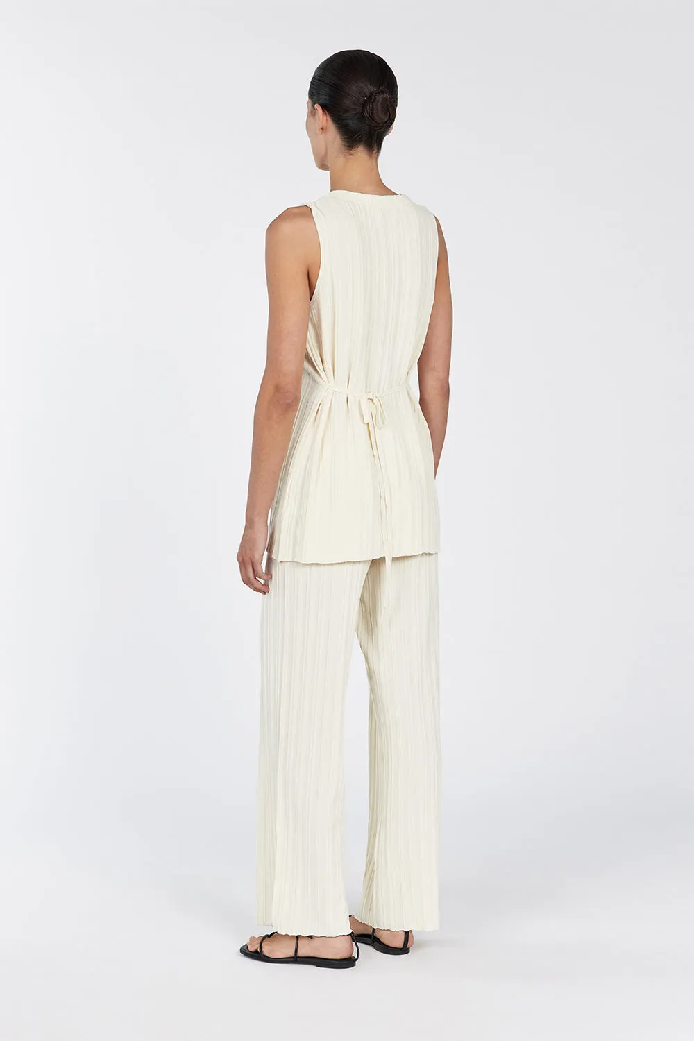 SYLVIA CREAM LONGLINE VEST