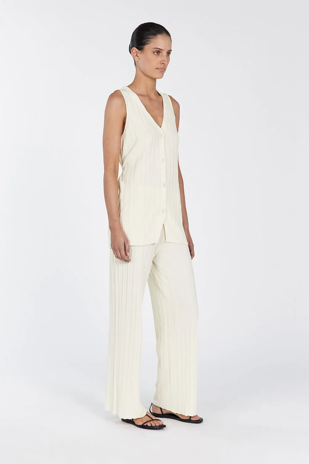 SYLVIA CREAM LONGLINE VEST