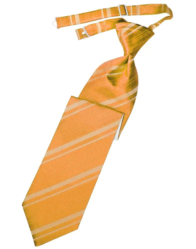 Tangerine Striped Satin Necktie