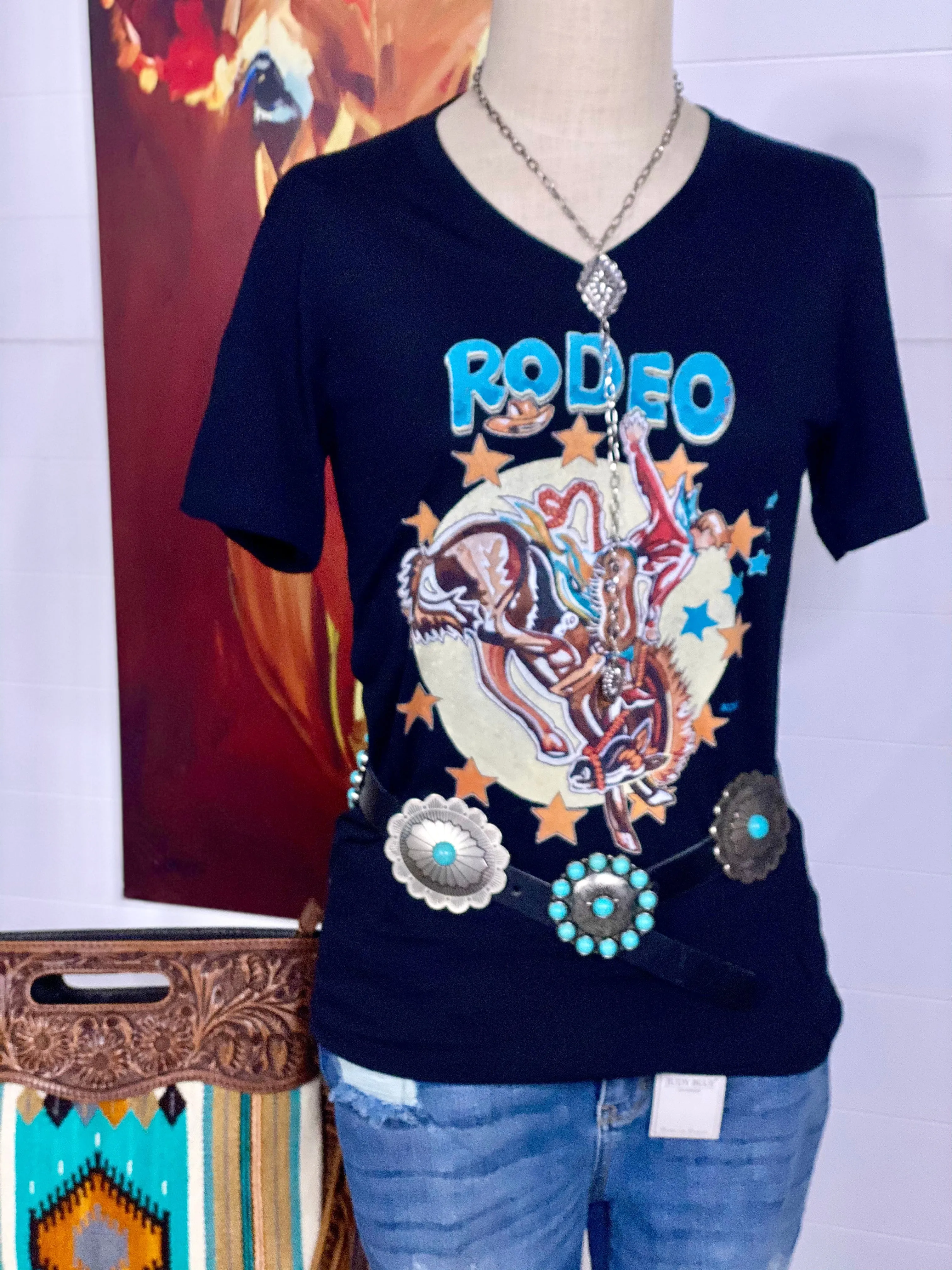 The Rodeo Star V Neck Tee