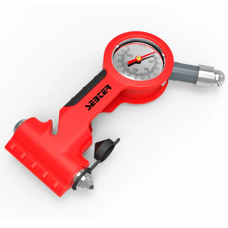 Tyre Pressure Gauge with Safety Window Hammer