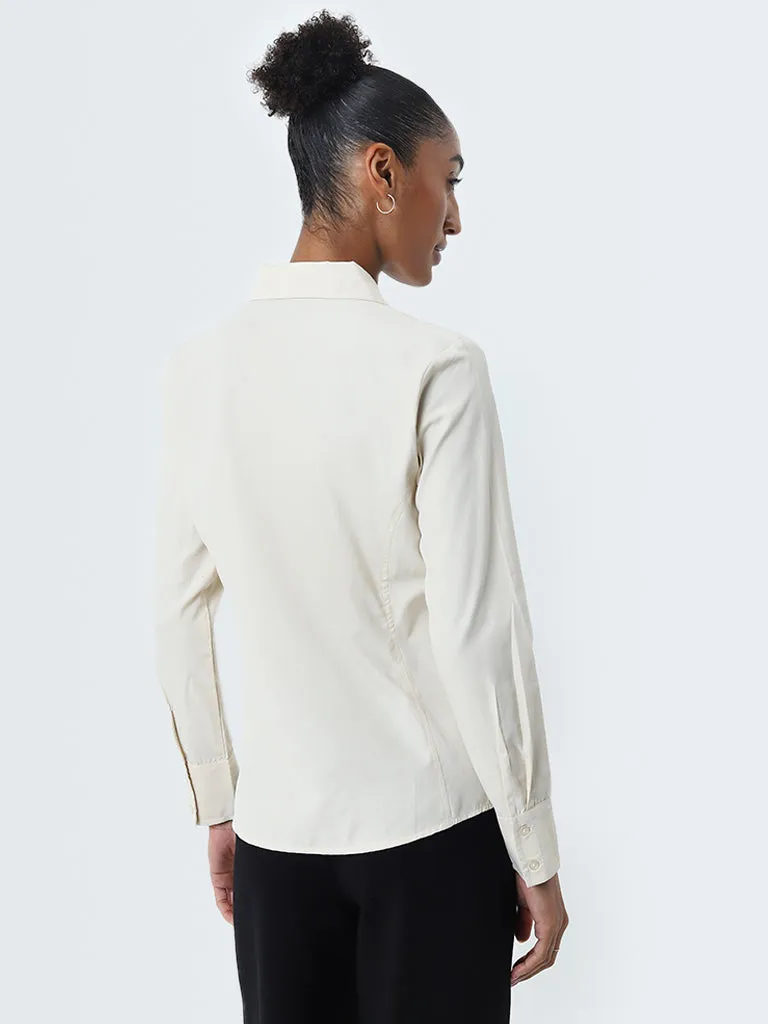 Wardrobe Cream Solid Shirt