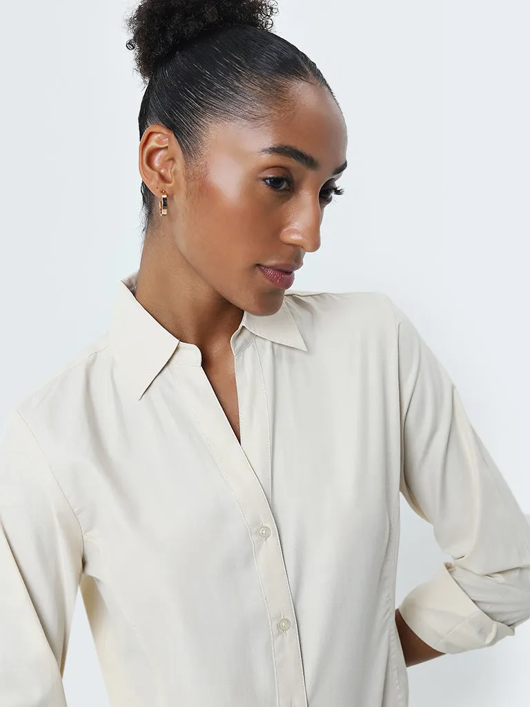 Wardrobe Cream Solid Shirt