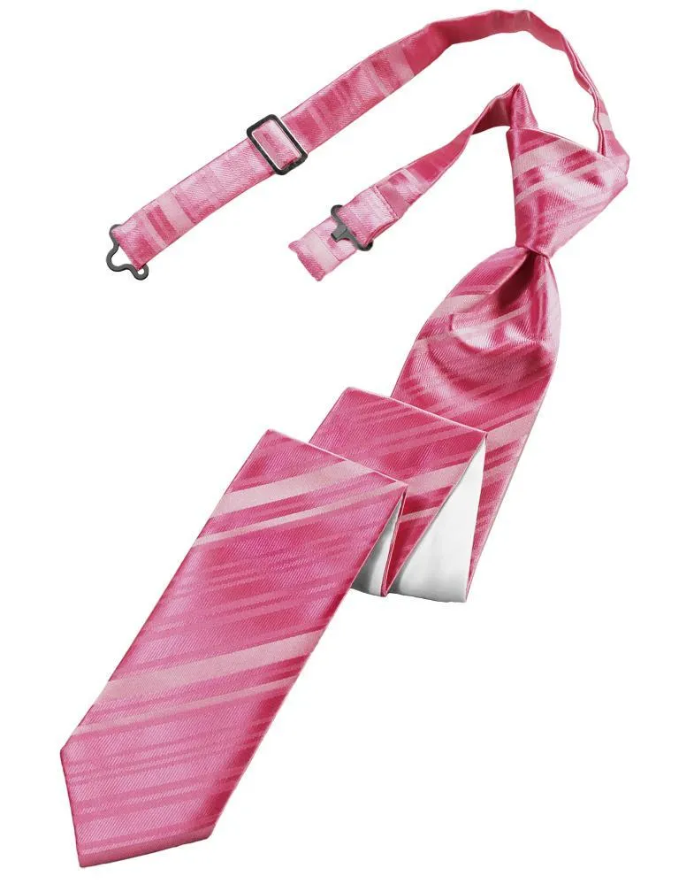 Watermelon Striped Satin Skinny Necktie