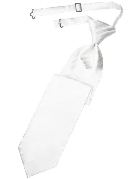 White Striped Satin Kids Necktie